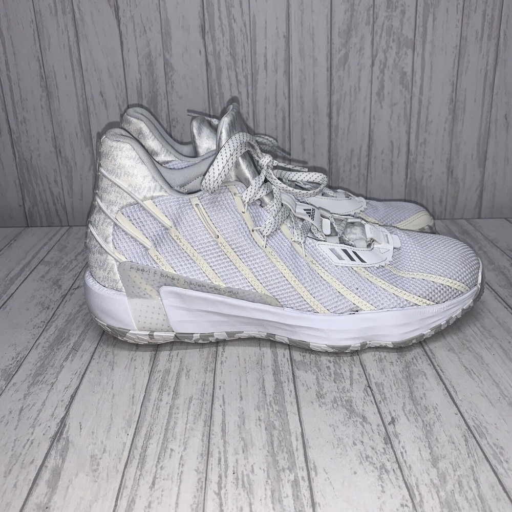 Mens Size 13.5 Adidas Dame 7 White EUC